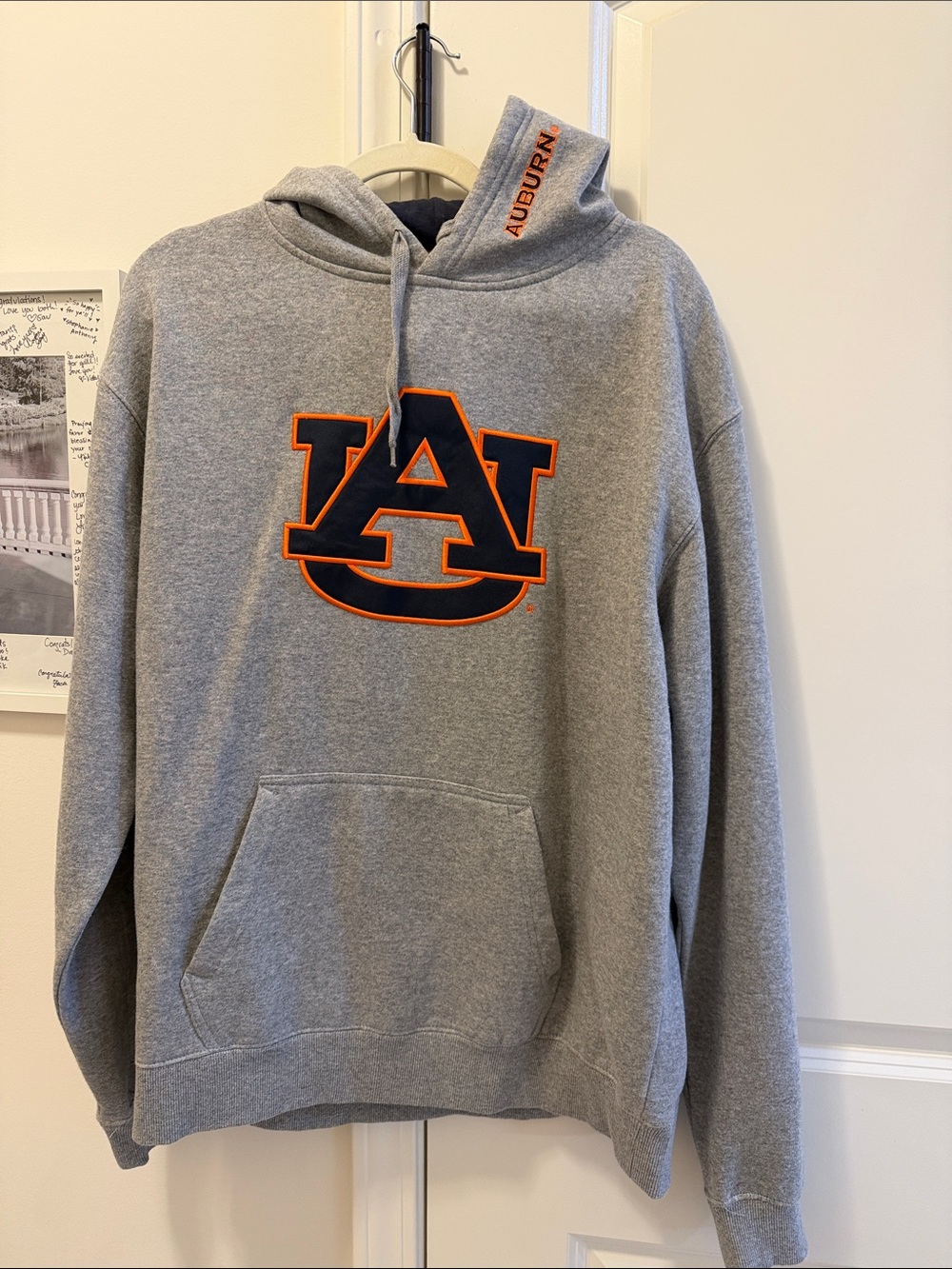 Colosseum Gray Crewneck Sweatshirt with Navy & Orange AU Logo